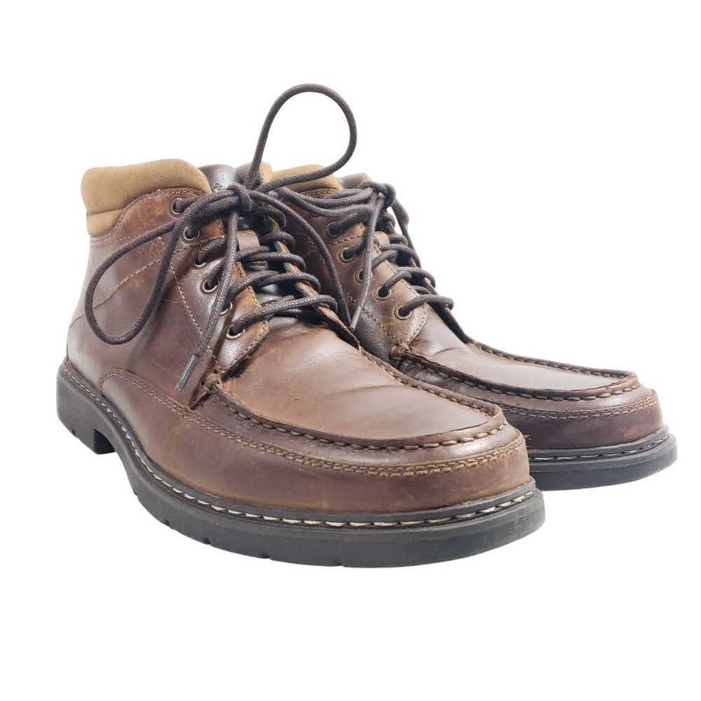 Dockers Mens Size 9 Brown Leather Lace-Up Ankle Boots
